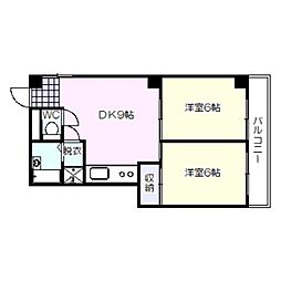 ハイツ中山 2DKの間取図画像