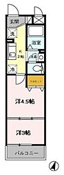グリーンビジョン 2階2Kの間取り