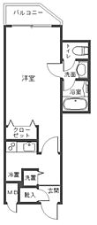パレステュディオ六本木 1階1Kの間取り