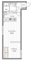 ZESTY桜新町 1階1LDKの間取り