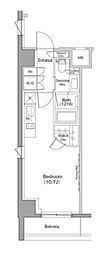 ザ・パークハビオ恵比寿プレイス ワンルームの間取図画像
