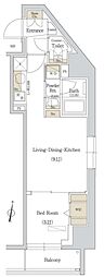 アーバネックス西新宿 1LDKの間取図画像