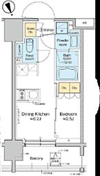 プラウドフラット亀戸ステーションPLACE 1DKの間取図画像