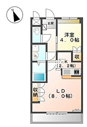 サングリーンナカノ 1LDKの間取図画像