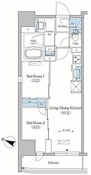 アーバネックス住吉 2LDKの間取図画像