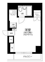 JR東北本線 尾久駅 徒歩1分の賃貸マンション 3階ワンルームの間取り