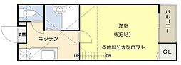 アズール青戸 1Kの間取図画像