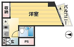 サンモール山手 ワンルームの間取図画像