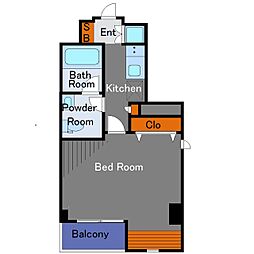 レジオス用賀NC 1Kの間取図画像