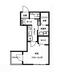小田急小田原線 代々木上原駅 徒歩8分の賃貸マンション 1階1Kの間取り