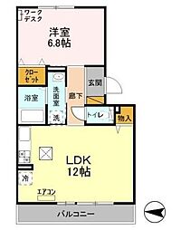 サキクサノ郷3 1LDKの間取図画像