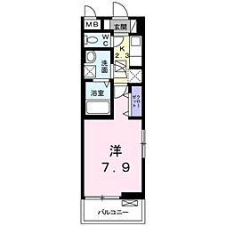 ルミナス 1Kの間取図画像