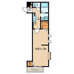 クリスタルハイツ青井 1Kの間取図画像