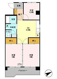 ゲートパレス南大野 3DKの間取図画像