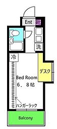 百合ヶ丘池上マンション 1Kの間取図画像