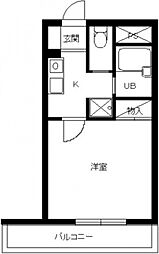 都営新宿線 浜町駅 徒歩3分の賃貸マンション 11階1Kの間取り