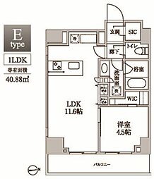 レジディア中延2 1LDKの間取図画像