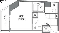 ショパン高輪 1Kの間取図画像