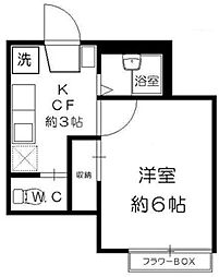 カーサ・フェリーチェ 1Kの間取図画像