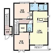 メビュースタウン　IIＩ 00201 ｜ 栃木県小山市東城南２丁目36-7（賃貸アパート2LDK・2階・61.60㎡） その2