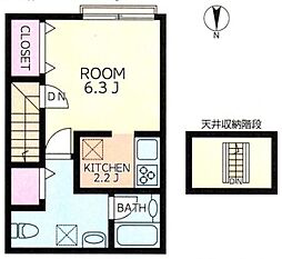 Tea Trees House 2階1Kの間取り