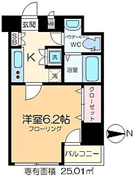 レオーネ金町 4階1Kの間取り