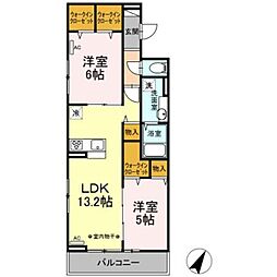 ピノイゾラ 2LDKの間取図画像