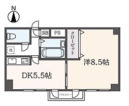 エル・コモンズ 1DKの間取図画像
