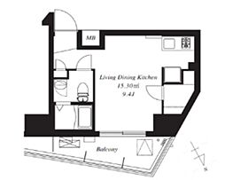 Primal文京小石川 ワンルームの間取図画像