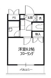 パストラルマンションM3 1Kの間取図画像