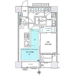 ライオンズクォーレ東京八丁堀 1LDKの間取図画像