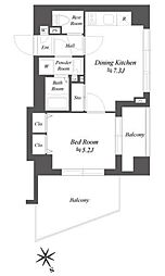 ブランシエスタ品川大井町パークエッジ 5階2DKの間取り