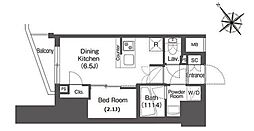 COMFORIA東大井2 1DKの間取図画像