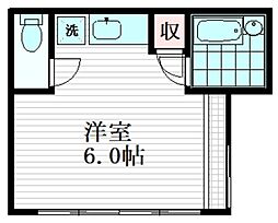 コーポニイクラII 1階ワンルームの間取り
