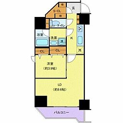 都営大江戸線 両国駅 徒歩3分の賃貸マンション 4階1LDKの間取り