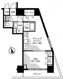 銀座レジデンス伍番館 1LDKの間取図画像