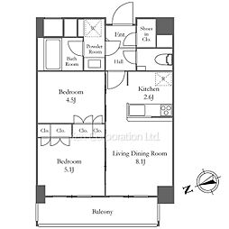 プリマリード南青山 6階2LDKの間取り