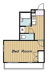 レオパレス柿の木 1Kの間取図画像