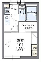 レオパレスアンセストラル 1Kの間取図画像