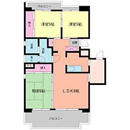 三弘ハイツ 3LDKの間取図画像