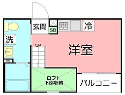 メゾンドラプラージュ ワンルームの間取図画像