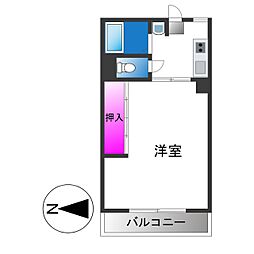 下野マンション 1Kの間取図画像