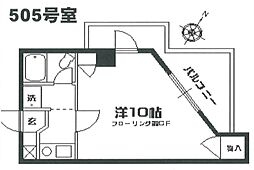 ヴェルジュ 1Kの間取図画像