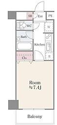 グランパァレ1 ワンルームの間取図画像