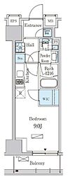 ParkAxis菊川StationEast ワンルームの間取図画像