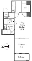 リバーシティ21イーストタワーズ2 1LDKの間取図画像
