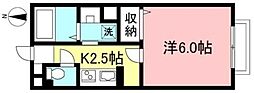 カトレアハウス 1Kの間取図画像