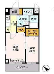 エスポワール 2Kの間取図画像