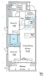 江戸川区西瑞江4丁目マンション 2LDKの間取図画像