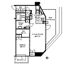 ＭＦＰＲコート目黒南 8階1LDKの間取り